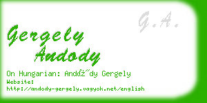 gergely andody business card